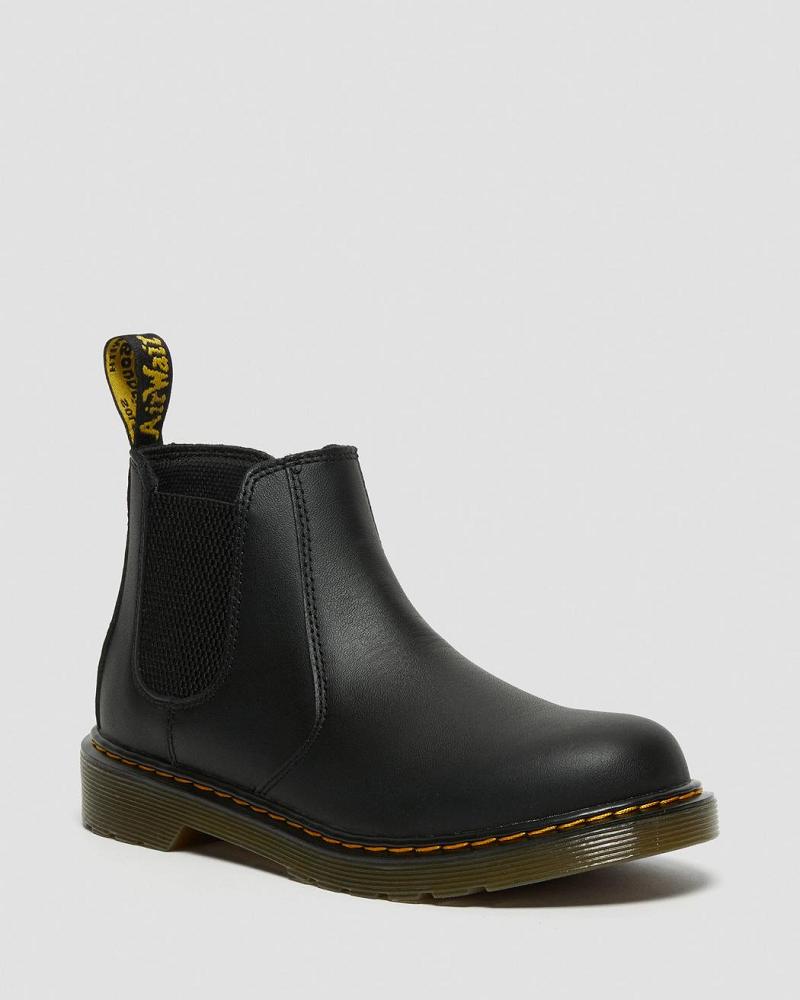 Dr Martens Youth 2976 Softy T Læder Chelsea Støvler Børn Sort | DK 671KOR